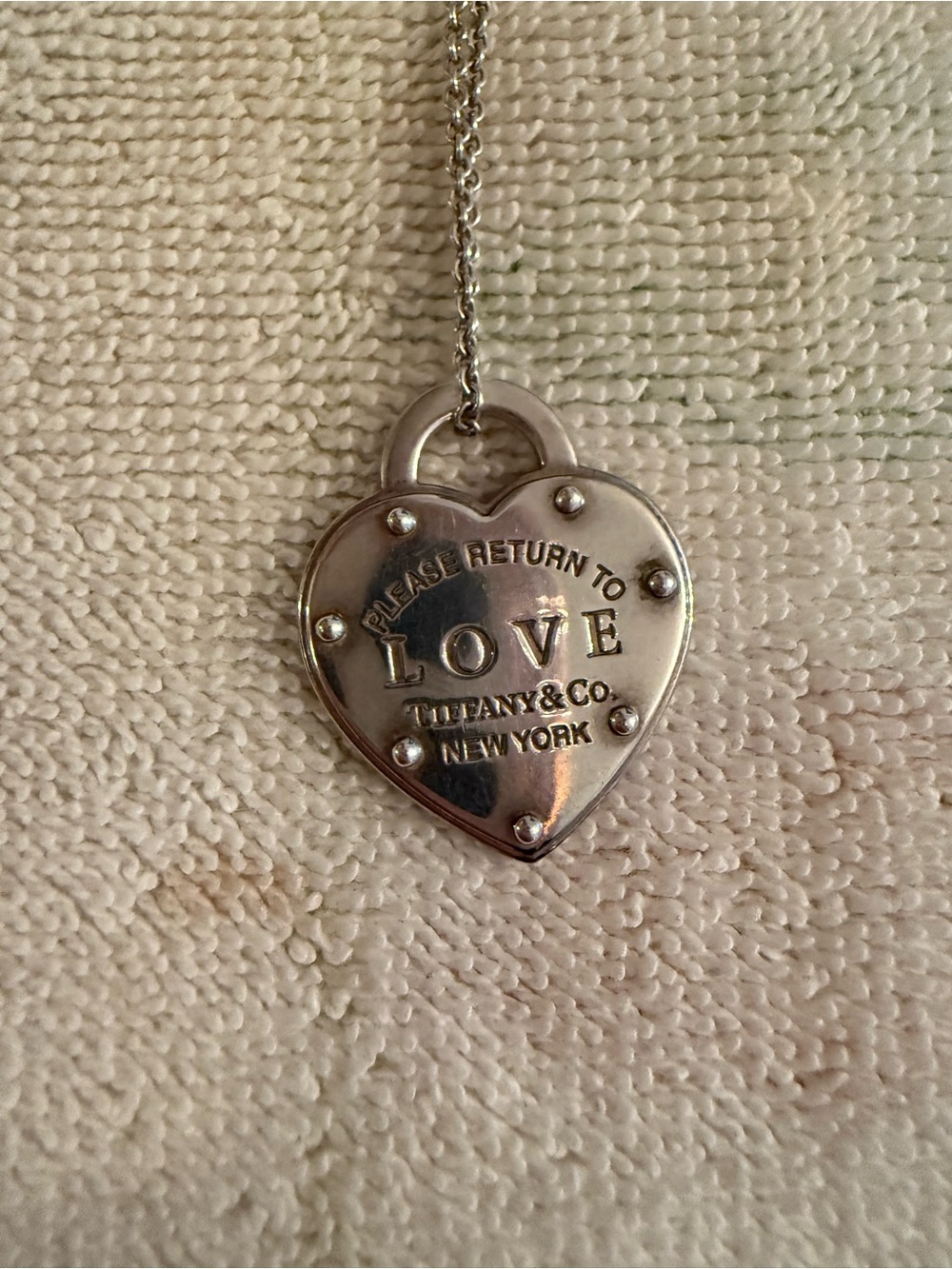 Tiffany & Co. Silver Heart Padlock LOVE Pendant Necklace